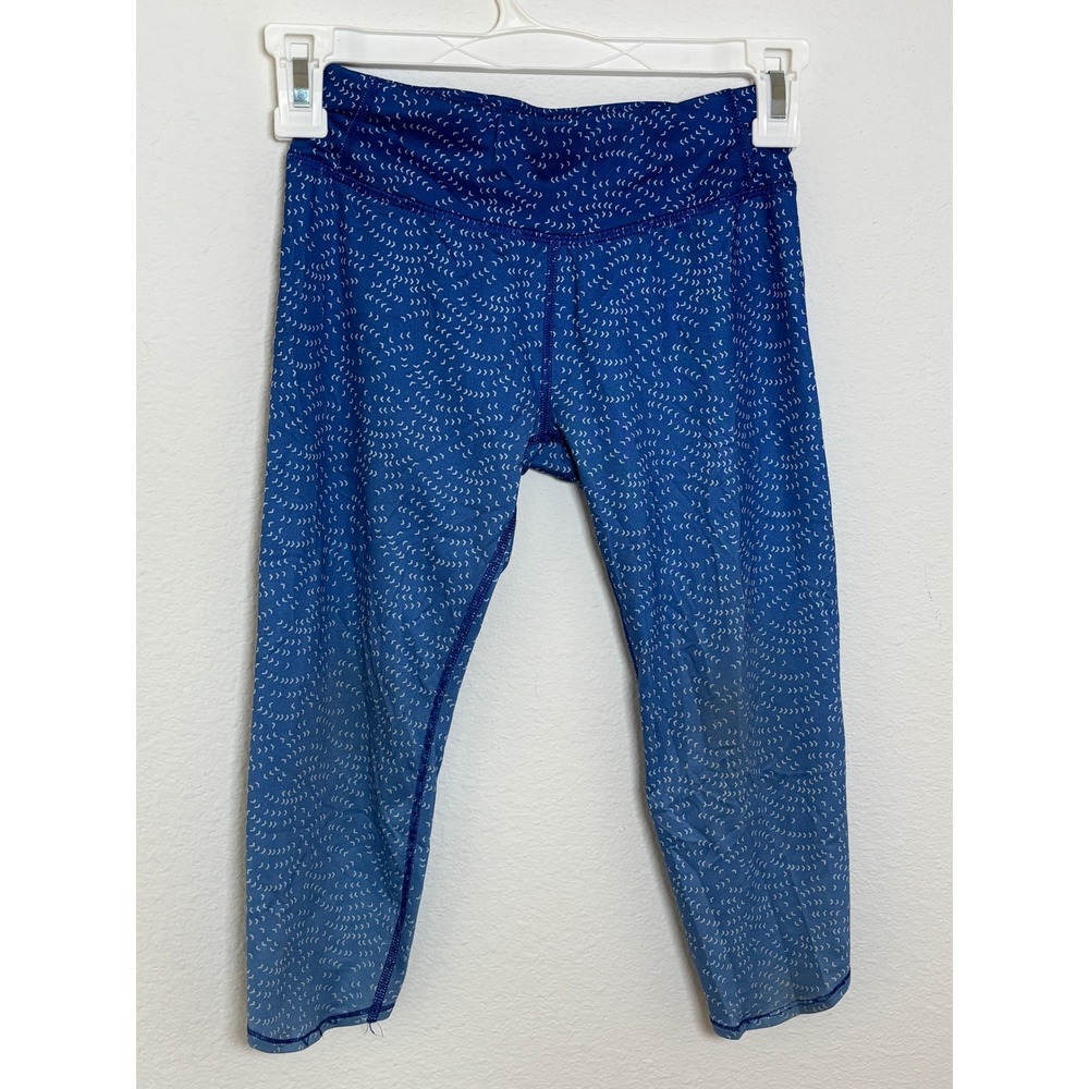 All in Motion Girls Blue Ombre Geometric Print Athletic Leggings Size M 7/8